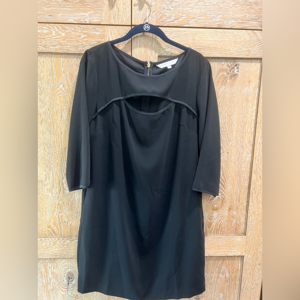 Trina Turk black dress 3/4 sleeves